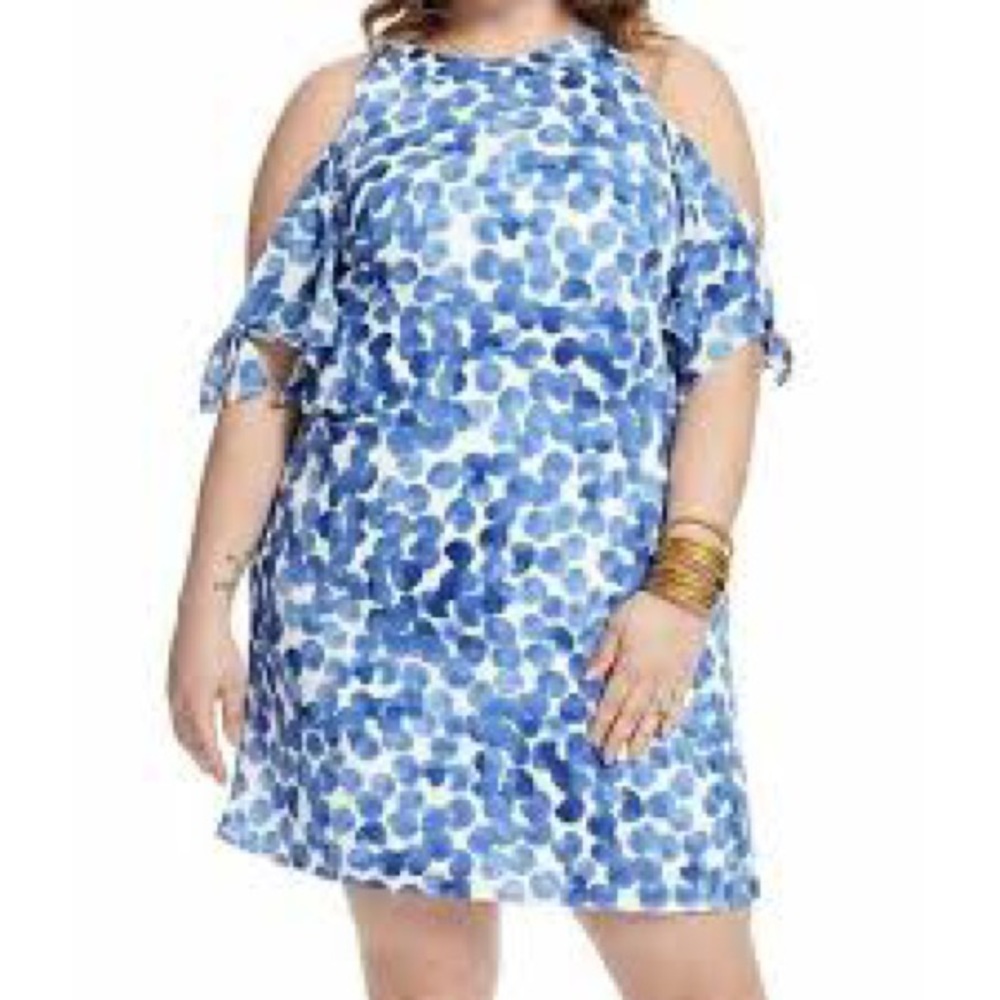 Plus Size London Times Cold Shoulder Dress